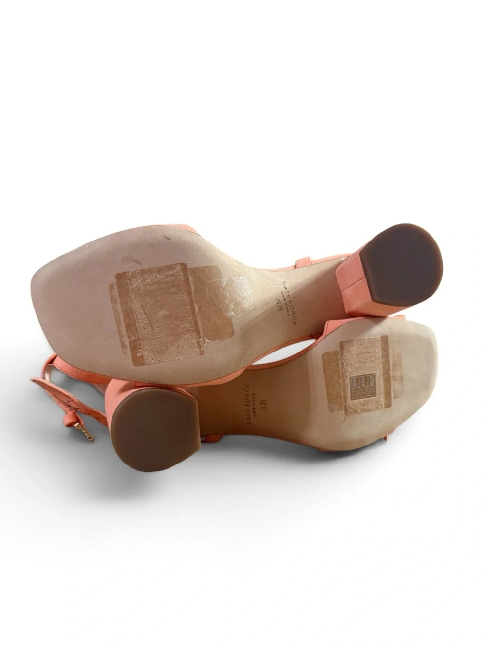 KATE SPADE Delphine Coral Suede Block Heel Ankle-Strap Sandals Shoe NWOB $198